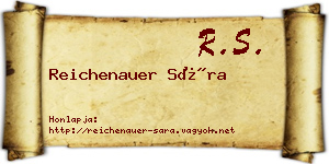 Reichenauer Sára névjegykártya